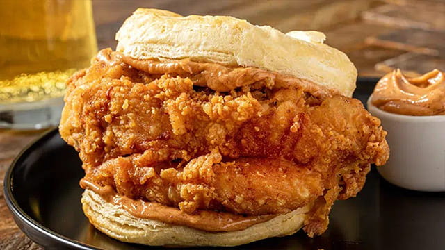 Sweet & Bold BBQ Buttermilk Fried Chicken Biscuit featuring Cattlemen’s® Sweet & Bold BBQ Sauce
