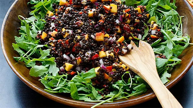 Lentil and Peach Salad with Tarragon Vinaigrette
