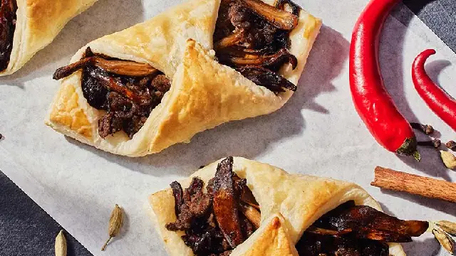 savory seeni sambol turnovers