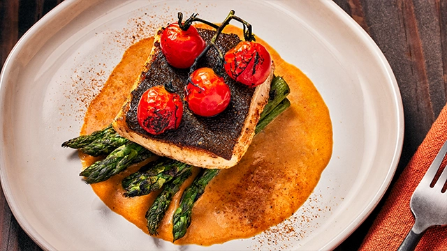 Blackened Halibut with Smoky Cream Sauce