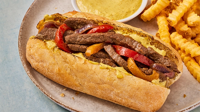 Lomo Saltado Steak Sandwich
