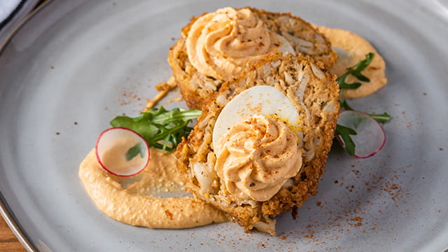 OLD BAY® Hot Sauce Crabby "Deviled" Scotch Egg