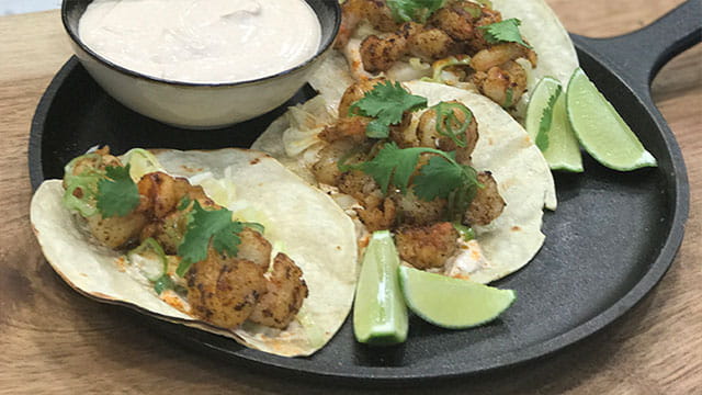 MANGO HABANERO SHRIMP TACOS