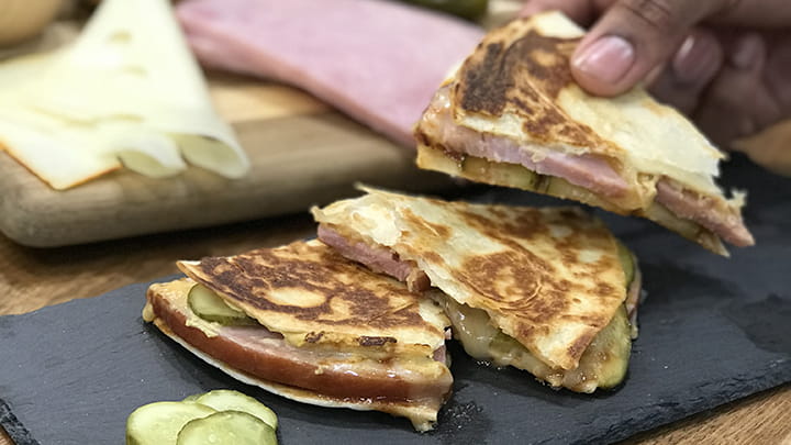 Cuban Style Barbecue Quesadillas