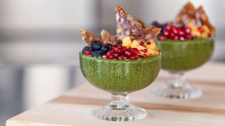 Festive Matcha and Chia Parfait
