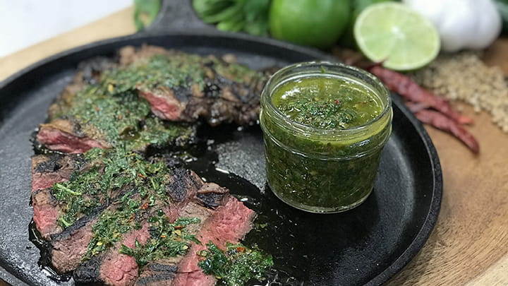 Jalapeno Marinated Skirt Steak with Chimichurri