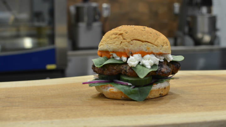 Lamb Burger with Harissa Spread