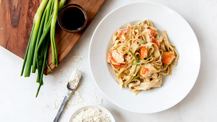 Pepper Tagliatelle with Lobster and Vanilla Sauce