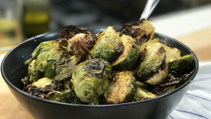 Roasted Brussels Sprouts with Honey and Sriracha Glaze