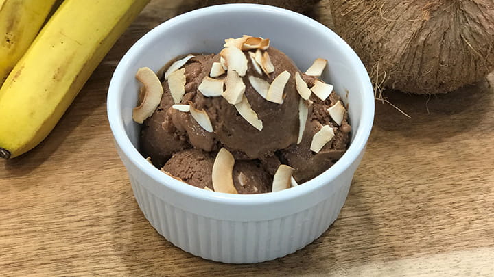 Vegan Chocolate Banana Coconut Ice Cream