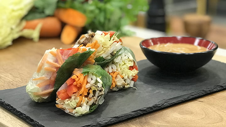 Vegetable Summer Rolls with Peanut Sauce