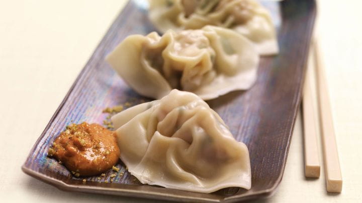 Chilled Dumpling with Creamy Dukkah Sauce