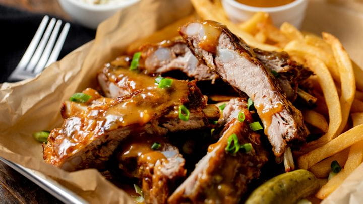 Sticky Dijon Orange Fried Ribs