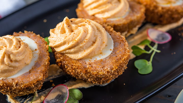 OLD BAY Hot Sauce Deviled Scotch Egg