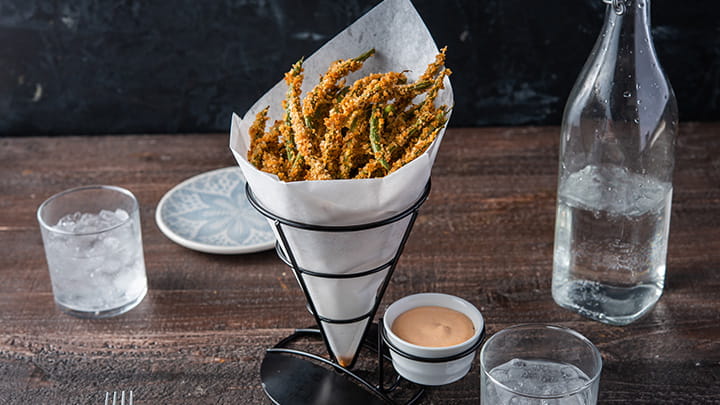 Crispy Green Bean Fries with OLD BAY Hot Sauce Aioli