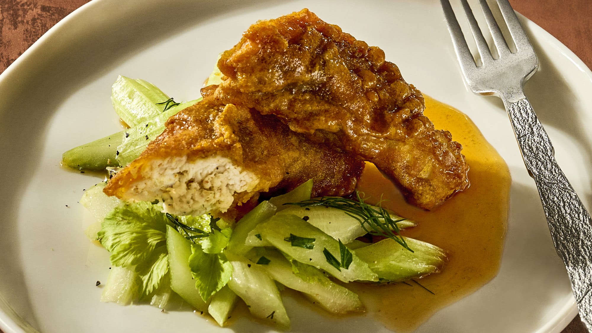 Aiguillettes croustillantes de poulet farcies