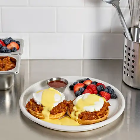 spicy maple eggs benedict