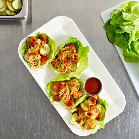 spicy maple pork lettuce wraps