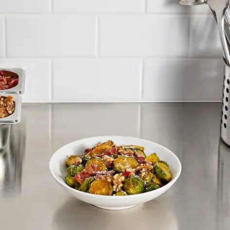 spicy maple roasted brussels sprouts