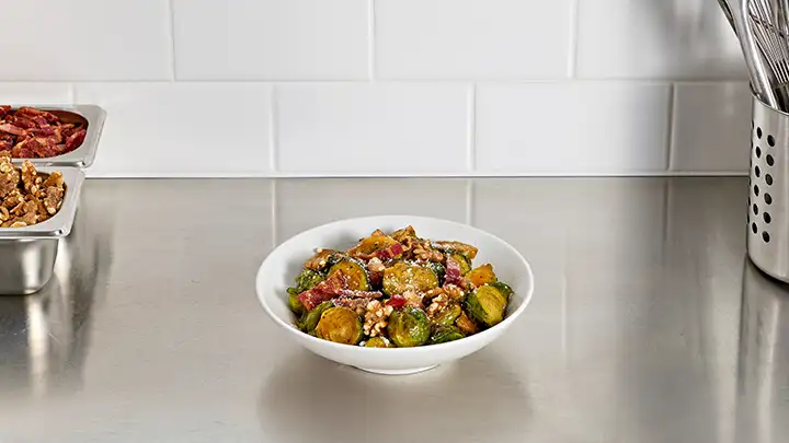 spicy maple roasted brussels sprouts