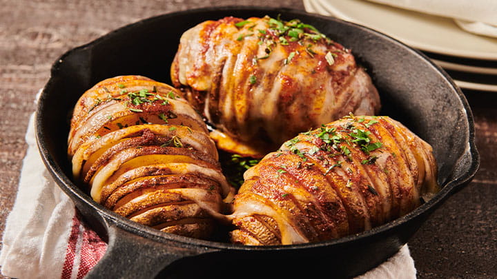 nashville hot hasselback potatoes