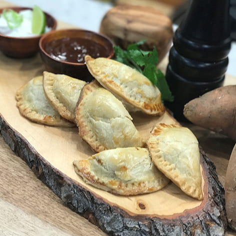 Barbecue Sweet Potato Empanadas with Cool Ranch Dipping Sauce