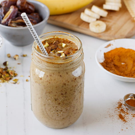 Chocolate Banana Shake with Turmeric and Cinnamon