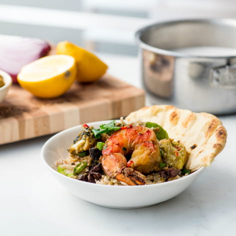 Curried Shrimp and Halibut