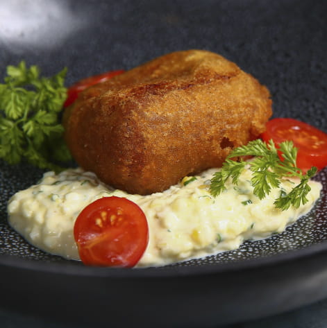 Fried Black Cod with Miso Tartare