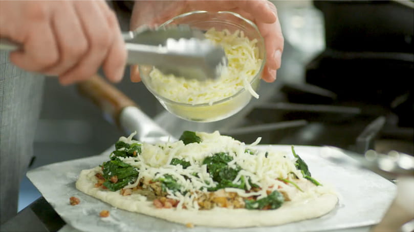 Grilled Chicken Carbonara Pizza