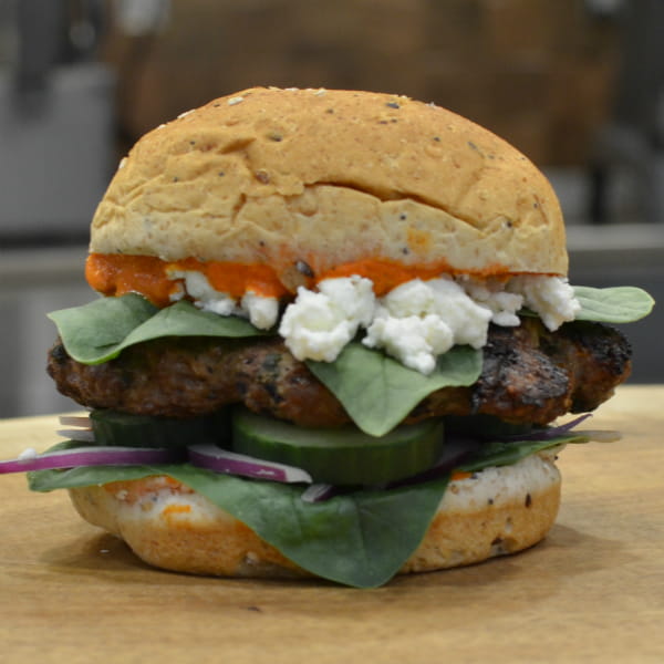 Lamb Burger with Harissa Spread