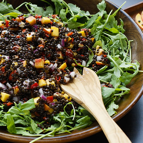 Lentil and Peach Salad with Tarragon Mustard Vinaigrette