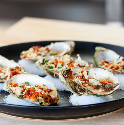 Local Virginia Oysters Cauliflower Oreganato and Sriracha Vinaigrette