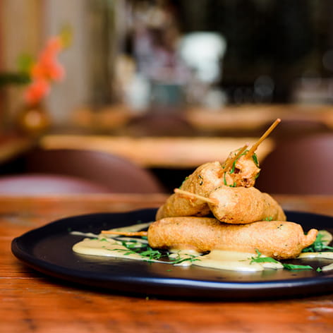 Mortadella Corn Dogs