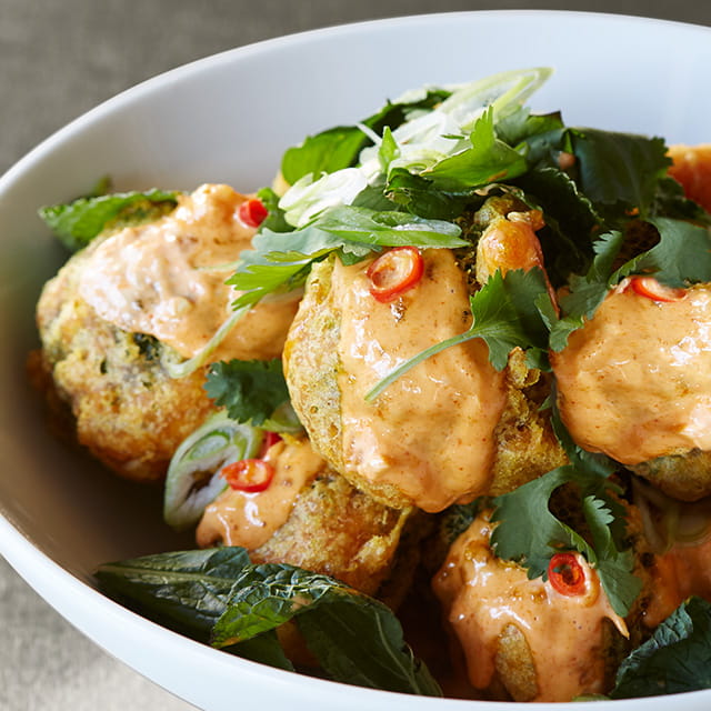 Turmeric Fried Broccoli W Red Curry Sauce