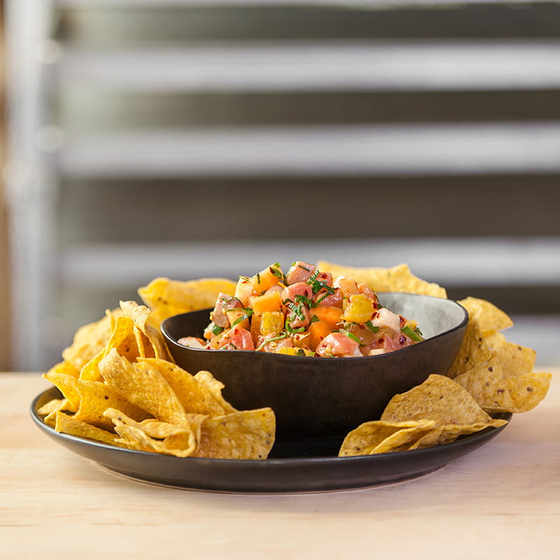 Salmon Ceviche Salsa with Nachos