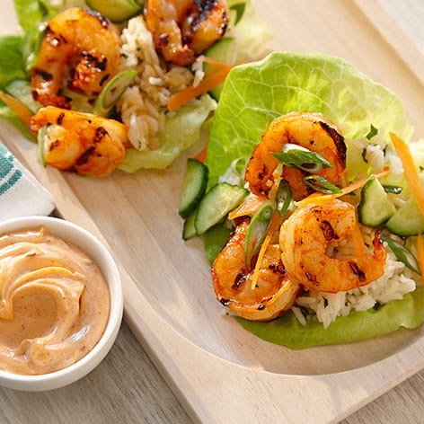 Sriracha Lime Shrimp Lettuce Wraps