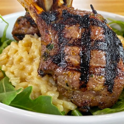 Grilled Lamb Chops with Meyer Lemon Risotto