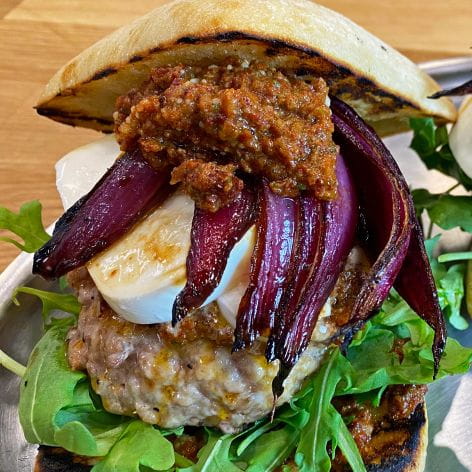 Zesty Sun-Dried Tomato Pesto Burger