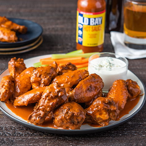 Fiery OLD BAY Hot Sauce Wings