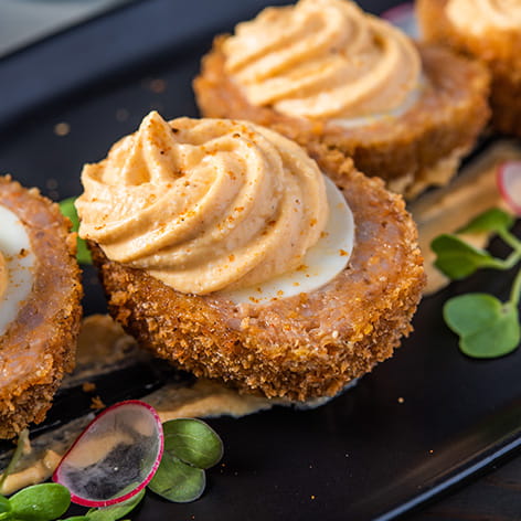 OLD BAY Hot Sauce Deviled Scotch Egg