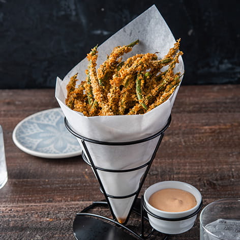 Crispy Green Bean Fries with OLD BAY Hot Sauce Aioli