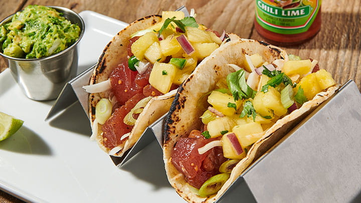 Cholula Ahi Poke Pineapple Tacos