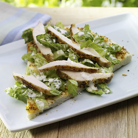 Fiery Chicken Caesar Salad Pizza