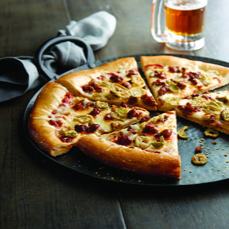 Buffalo and Crispy Jalapeno Sausage Pizza