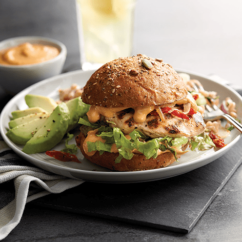 Grilled Chicken Sandwich with Smokey Yellow Mustard Aioli