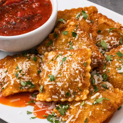 Garlic Buffalo Toasted Ravioli