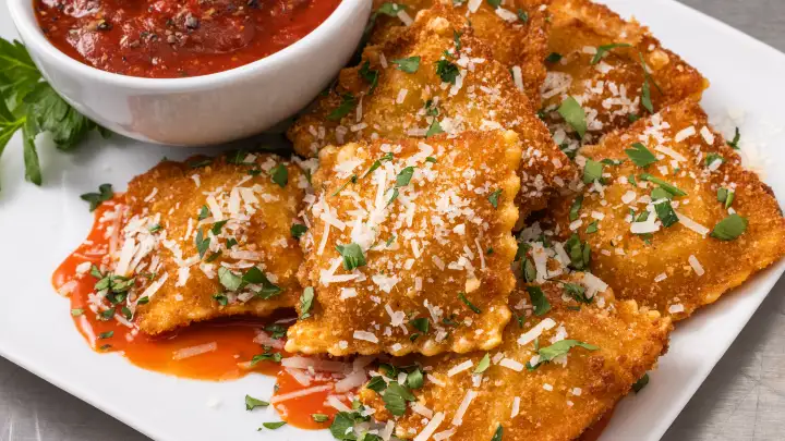 Garlic Buffalo Toasted Ravioli